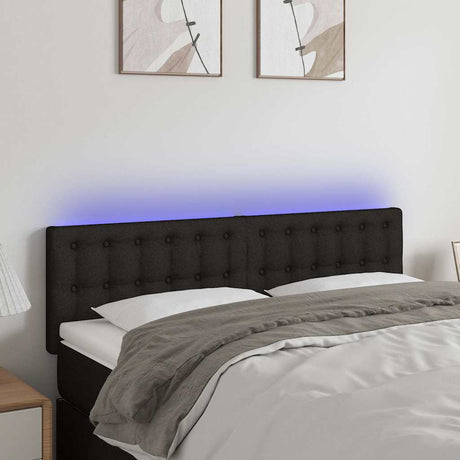 Vidaxl hoofdbord led 144x5x78 88 cm stof zwart