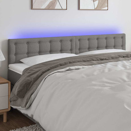 Vidaxl hoofdbord led 160x5x78 88 cm stof donkergrijs