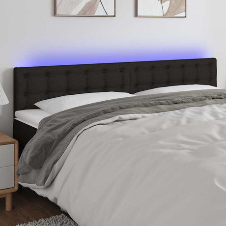 Vidaxl hoofdbord led 160x5x78 88 cm stof zwart
