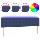 Vidaxl hoofdbord led 160x5x78 88 cm stof blauw