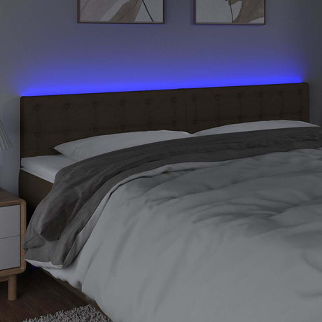 Vidaxl hoofdbord led 180x5x78 88 cm stof donkerbruin
