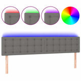 Vidaxl hoofdbord led 200x5x78 88 cm stof donkergrijs