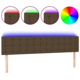 Vidaxl hoofdbord led 200x5x78 88 cm stof donkerbruin