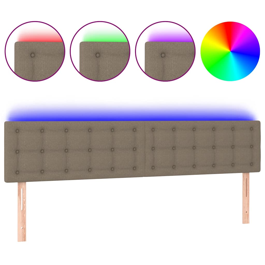 Vidaxl hoofdbord led 200x5x78 88 cm stof taupe