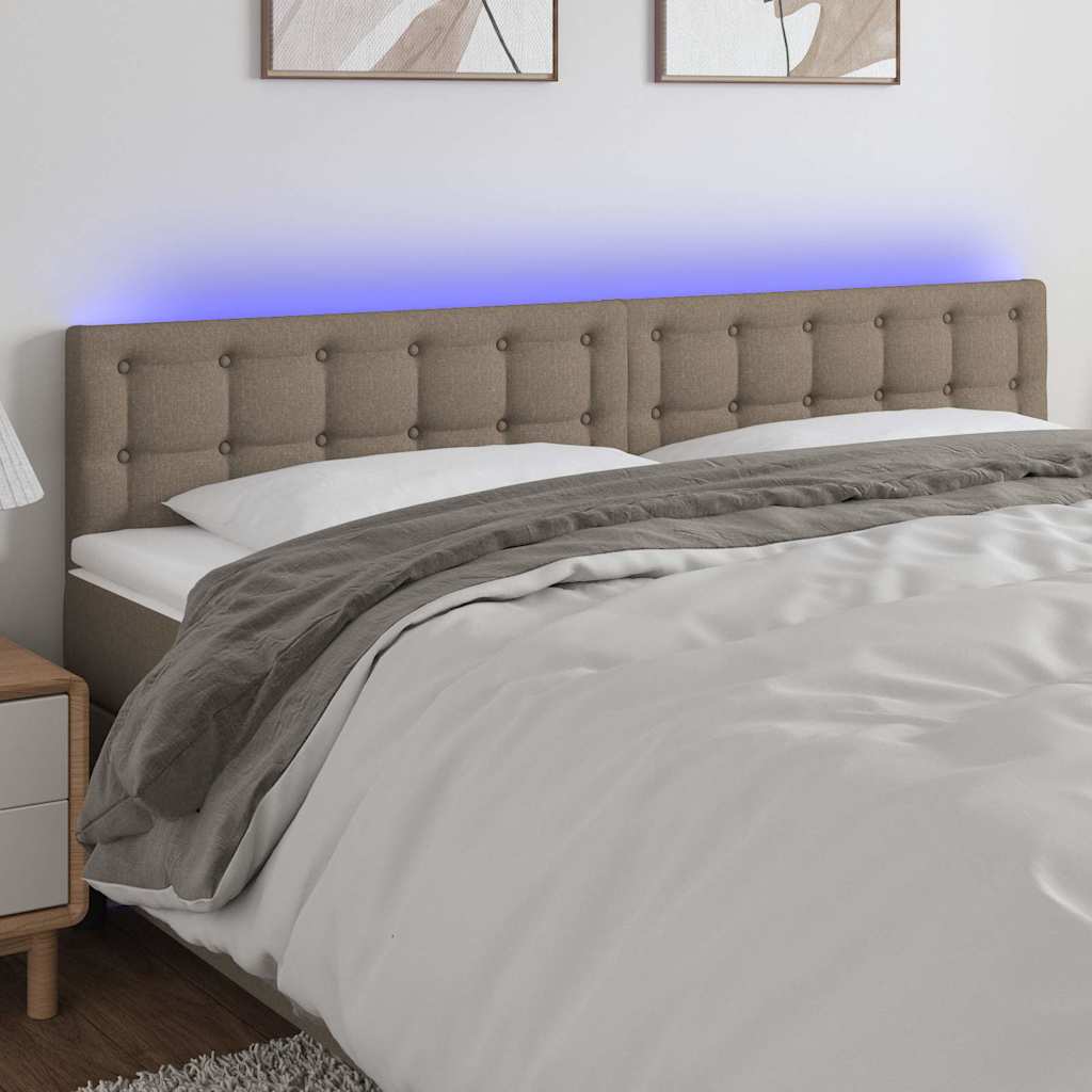 Vidaxl hoofdbord led 200x5x78 88 cm stof taupe