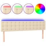 Vidaxl hoofdbord led 200x5x78 88 cm stof crèmekleurig