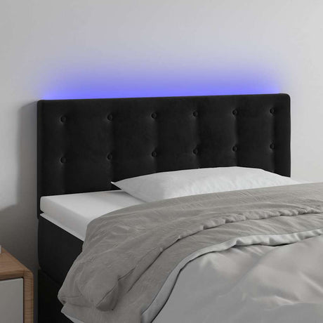 Vidaxl hoofdbord led 80x5x78 88 cm fluweel zwart