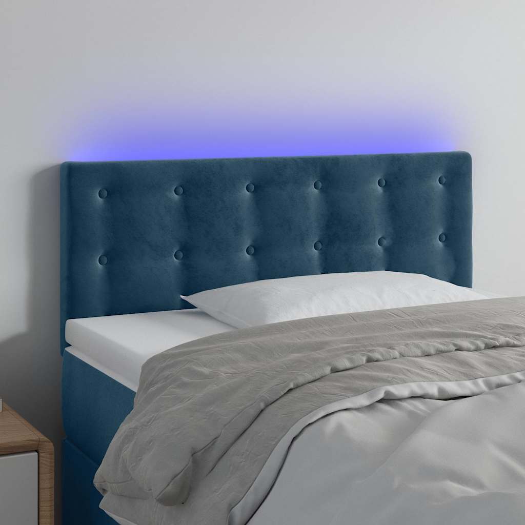Vidaxl hoofdbord led 80x5x78 88 cm fluweel donkerblauw