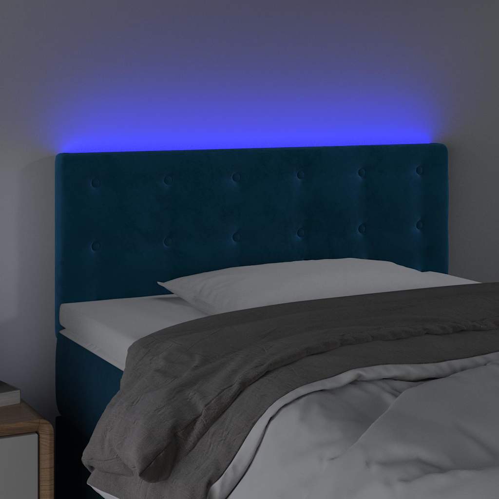 Vidaxl hoofdbord led 90x5x78 88 cm fluweel donkerblauw