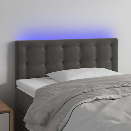 Vidaxl hoofdbord led 100x5x78 88 cm fluweel donkergrijs