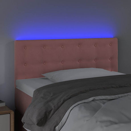 Vidaxl hoofdbord led 100x5x78 88 cm fluweel roze
