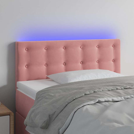 Vidaxl hoofdbord led 100x5x78 88 cm fluweel roze