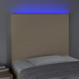 Vidaxl hoofdbord led 90x5x118 128 cm stof crèmekleurig