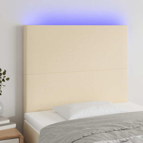 Vidaxl hoofdbord led 90x5x118 128 cm stof crèmekleurig