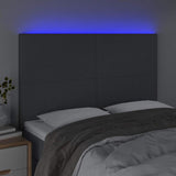 Vidaxl hoofdbord led 144x5x118 128 cm stof donkergrijs