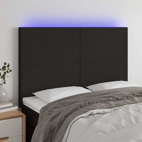 Vidaxl hoofdbord led 144x5x118 128 cm stof zwart