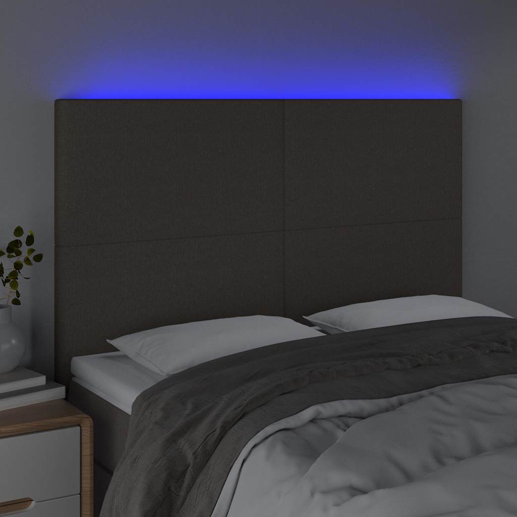Vidaxl hoofdbord led 144x5x118 128 cm stof taupe