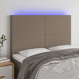 Vidaxl hoofdbord led 144x5x118 128 cm stof taupe