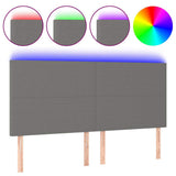 Vidaxl hoofdbord led 160x5x118 128 cm stof donkergrijs