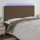 Vidaxl hoofdbord led 160x5x118 128 cm stof donkerbruin