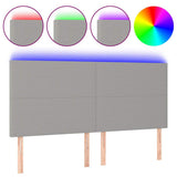 Vidaxl hoofdbord led 180x5x118 128 cm stof lichtgrijs