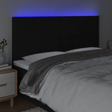 Vidaxl hoofdbord led 180x5x118 128 cm stof zwart