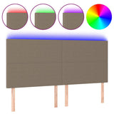 Vidaxl hoofdbord led 180x5x118 128 cm stof taupe