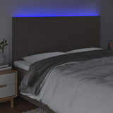 Vidaxl hoofdbord led 180x5x118 128 cm stof taupe