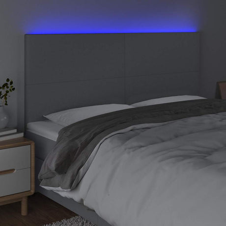 Vidaxl hoofdbord led 200x5x118 128 cm stof lichtgrijs