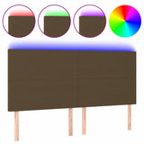 Vidaxl hoofdbord led 200x5x118 128 cm stof donkerbruin