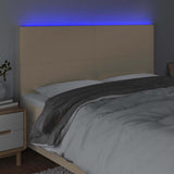 Vidaxl hoofdbord led 200x5x118 128 cm stof crèmekleurig