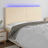 Vidaxl hoofdbord led 200x5x118 128 cm stof crèmekleurig