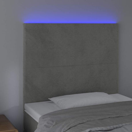 Vidaxl hoofdbord led 80x5x118 128 cm fluweel lichtgrijs