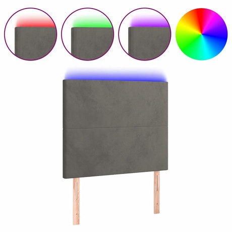 Vidaxl hoofdbord led 80x5x118 128 cm fluweel donkergrijs