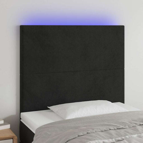 Vidaxl hoofdbord led 80x5x118 128 cm fluweel zwart
