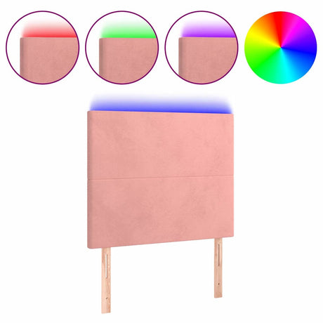 Vidaxl hoofdbord led 90x5x118 128 cm fluweel roze