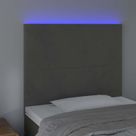 Vidaxl hoofdbord led 100x5x118 128 cm fluweel donkergrijs