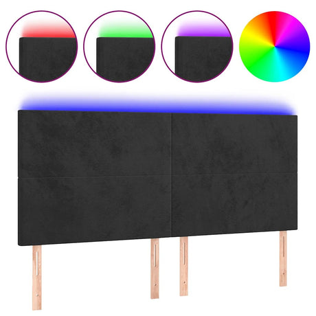 Vidaxl hoofdbord led 180x5x118 128 cm fluweel zwart