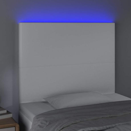 Vidaxl hoofdbord led 80x5x118 128 cm kunstleer wit
