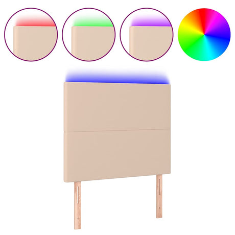 Vidaxl hoofdbord led 80x5x118 128 cm kunstleer cappuccinokleurig