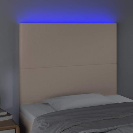 Vidaxl hoofdbord led 80x5x118 128 cm kunstleer cappuccinokleurig