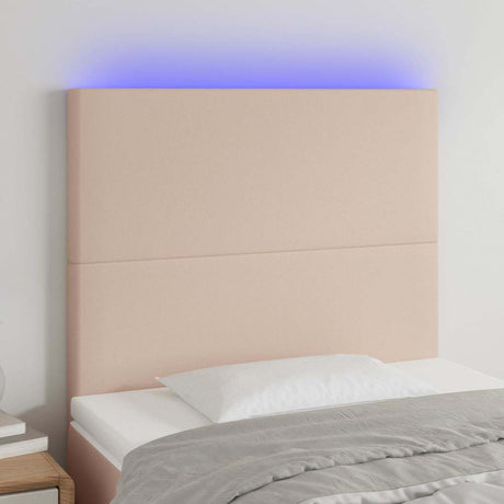 Vidaxl hoofdbord led 80x5x118 128 cm kunstleer cappuccinokleurig