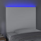 Vidaxl hoofdbord led 90x5x118 128 cm kunstleer wit