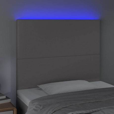 Vidaxl hoofdbord led 100x5x118 128 cm kunstleer grijs