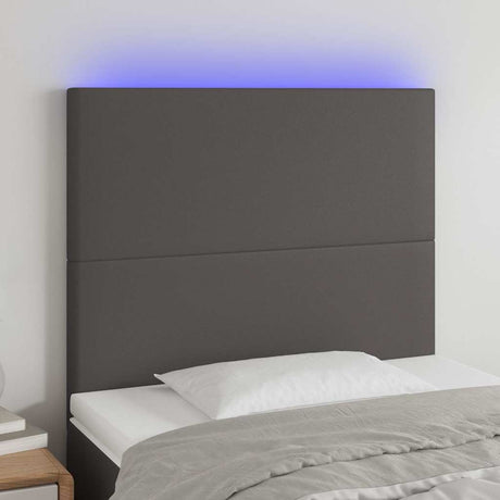Vidaxl hoofdbord led 100x5x118 128 cm kunstleer grijs