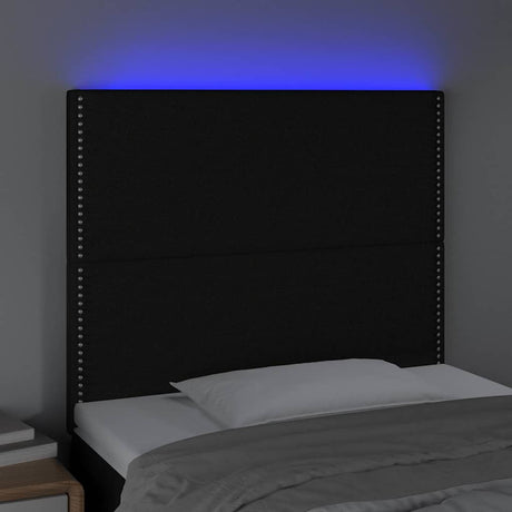 Vidaxl hoofdbord led 90x5x118 128 cm stof zwart