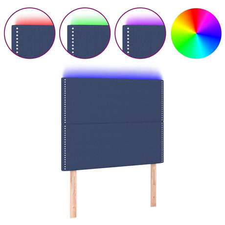 Vidaxl hoofdbord led 90x5x118 128 cm stof blauw