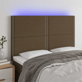 Vidaxl hoofdbord led 144x5x118 128 cm stof donkerbruin