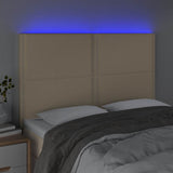 Vidaxl hoofdbord led 144x5x118 128 cm stof crèmekleurig