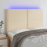 Vidaxl hoofdbord led 144x5x118 128 cm stof crèmekleurig